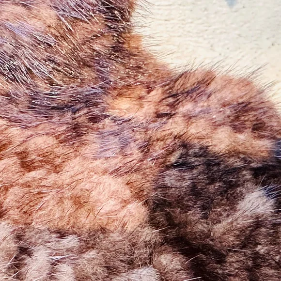 Woven/Knit Genuine Mink Fur Jacket, Shawl or Stole w/Ruffled Neckline - Picture 4 of 10